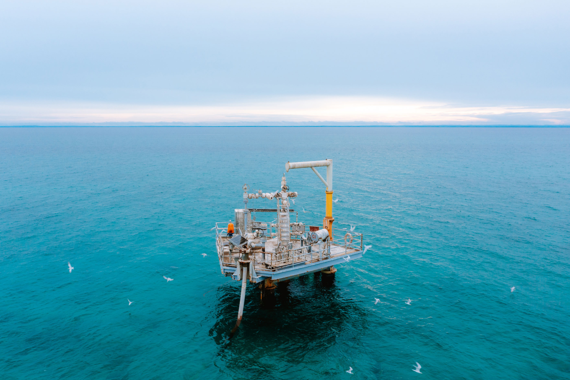 A gas rig out at sea